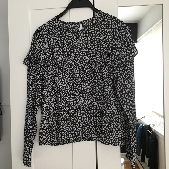 H&M leopard black and white blouse - Picture 2 of 4